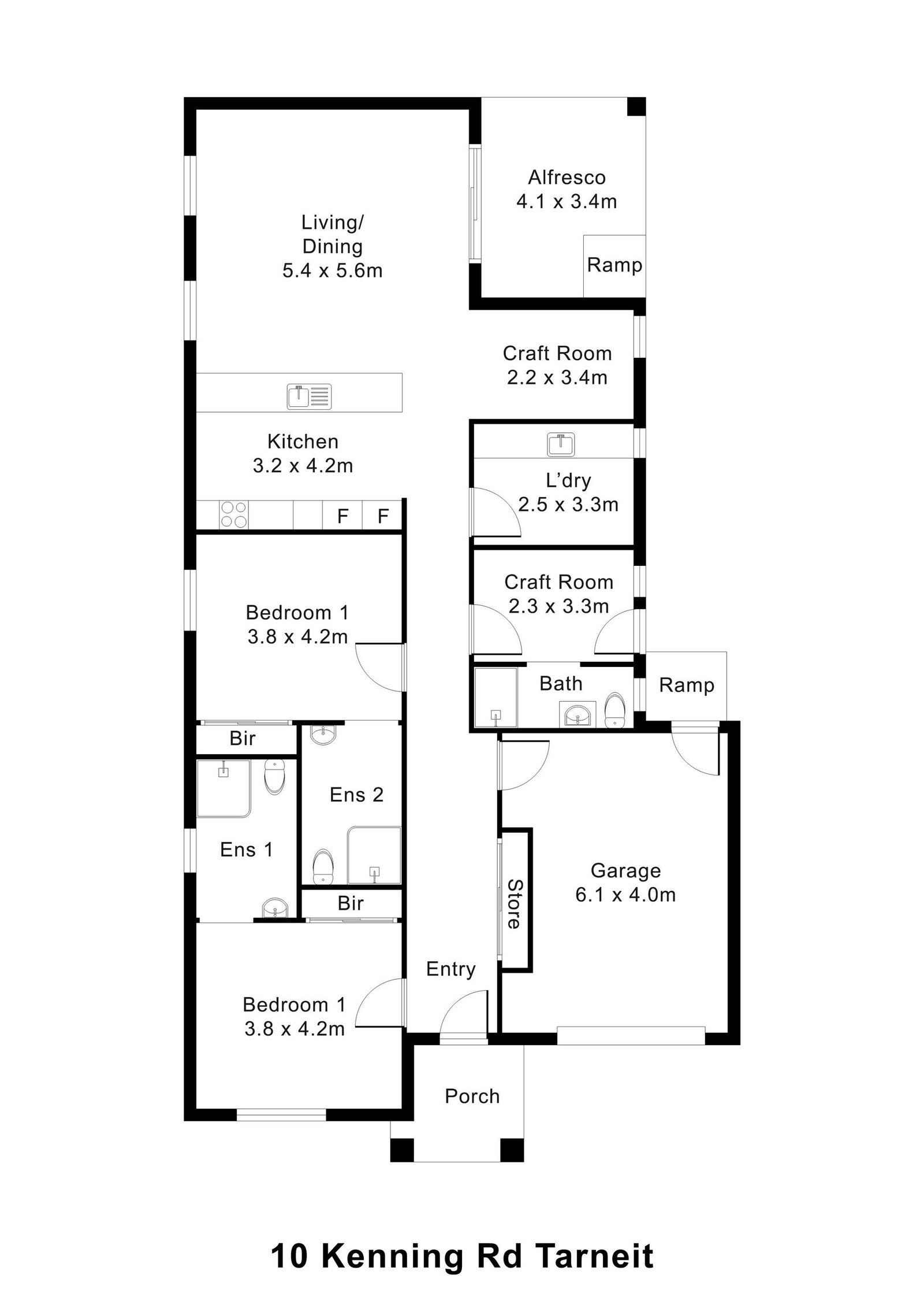Floorplan of 10 Kenning Road, showing the room layout.