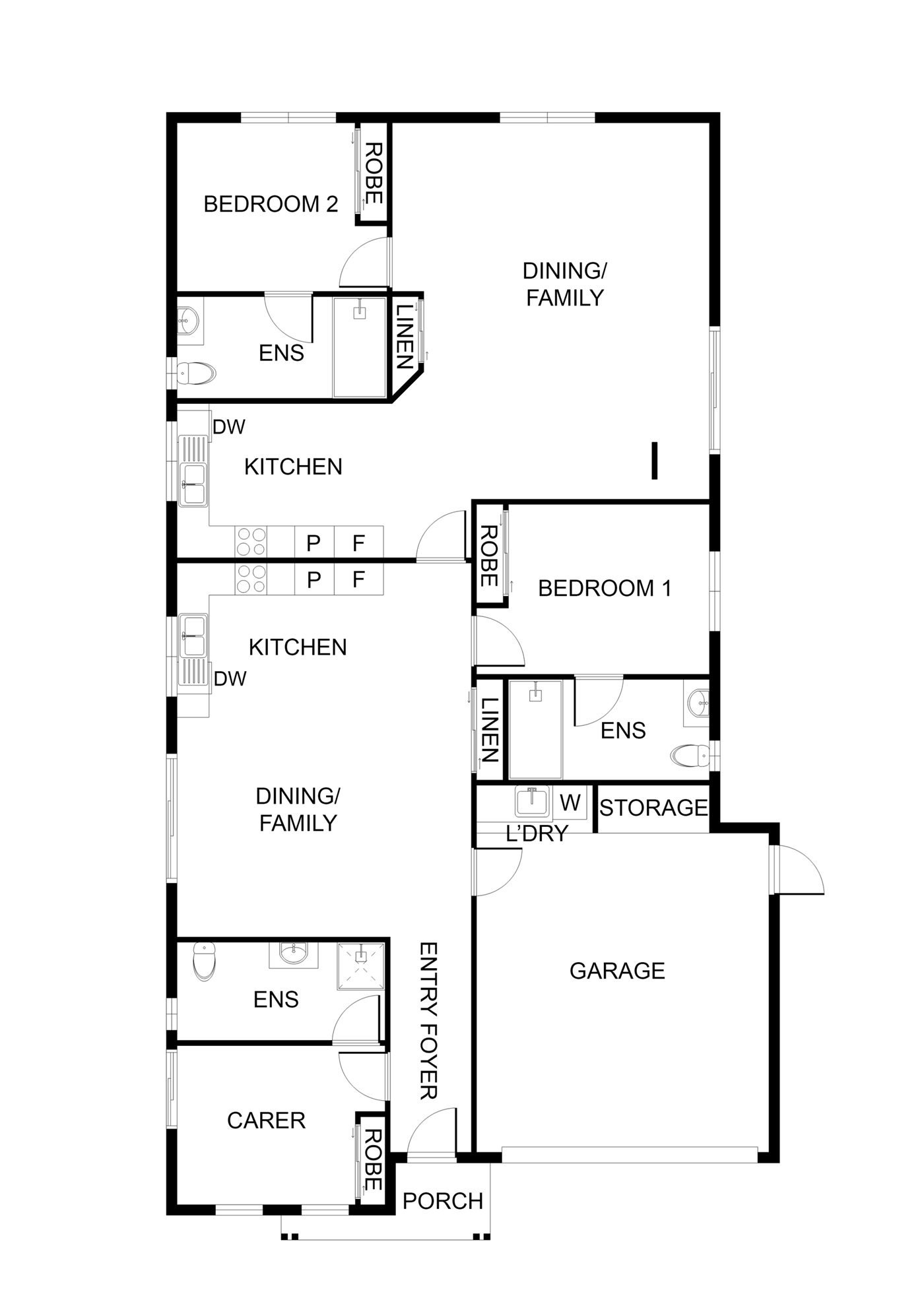 Floorplan of 107 Elpis Road, showing the room layout.