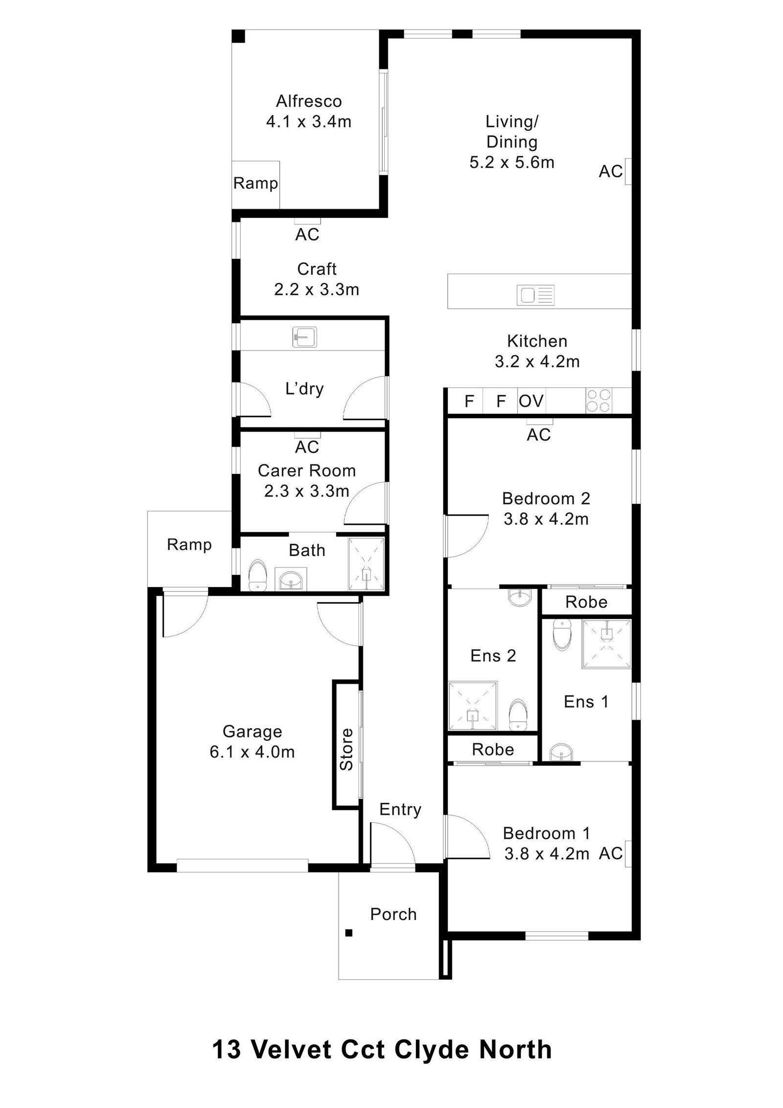 Floorplan of 13 Velvet Circuit, showing the room layout.
