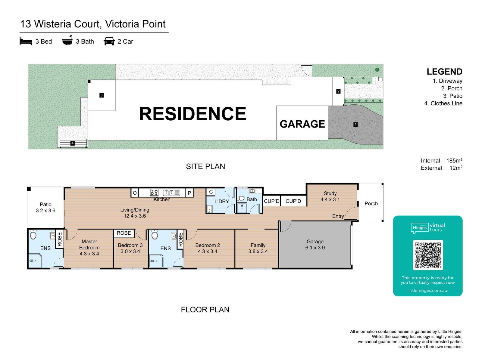 Floorplan of 13 Wisteria Court, showing the room layout.