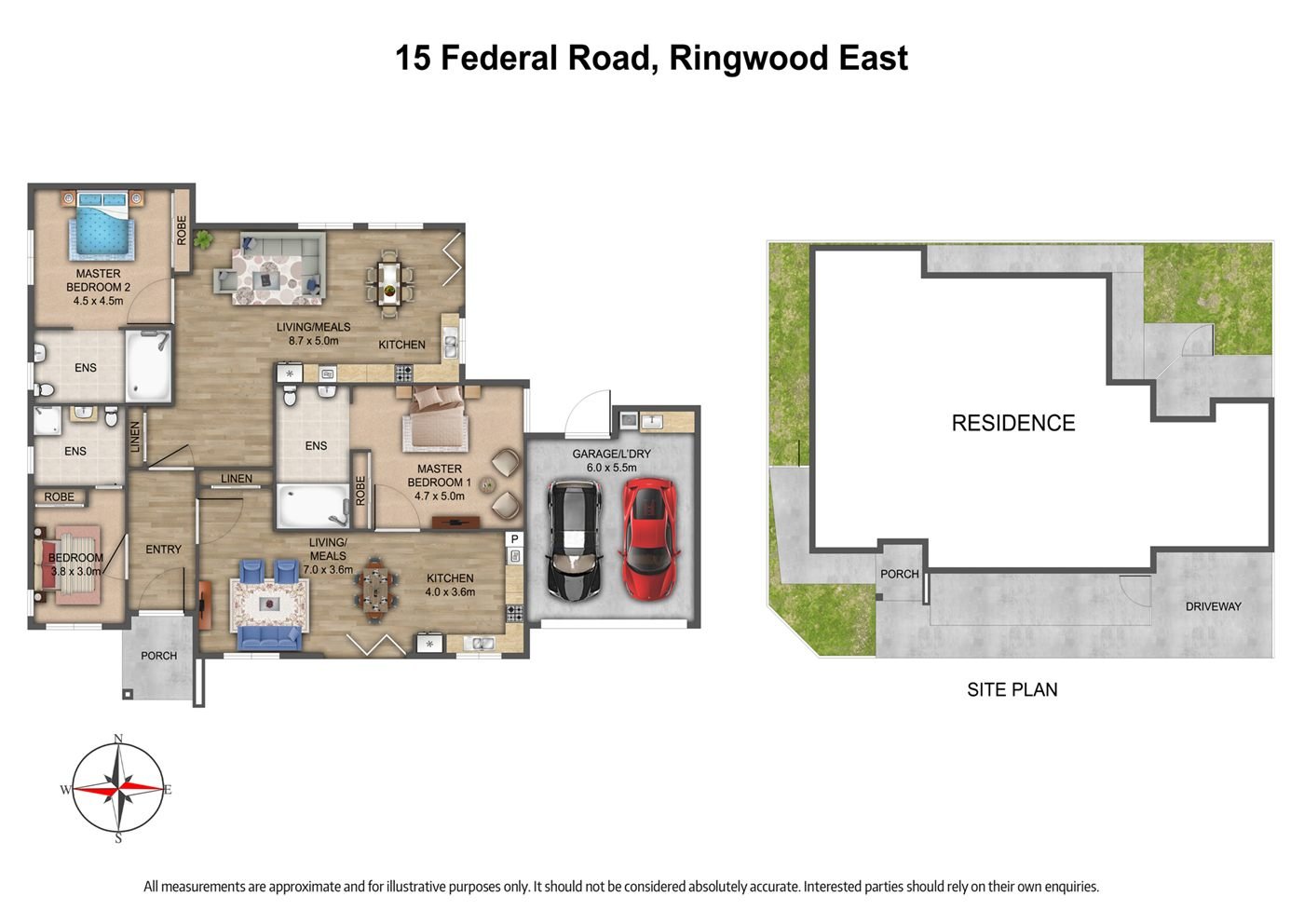 Floorplan of 15 Federal Road, showing the room layout.