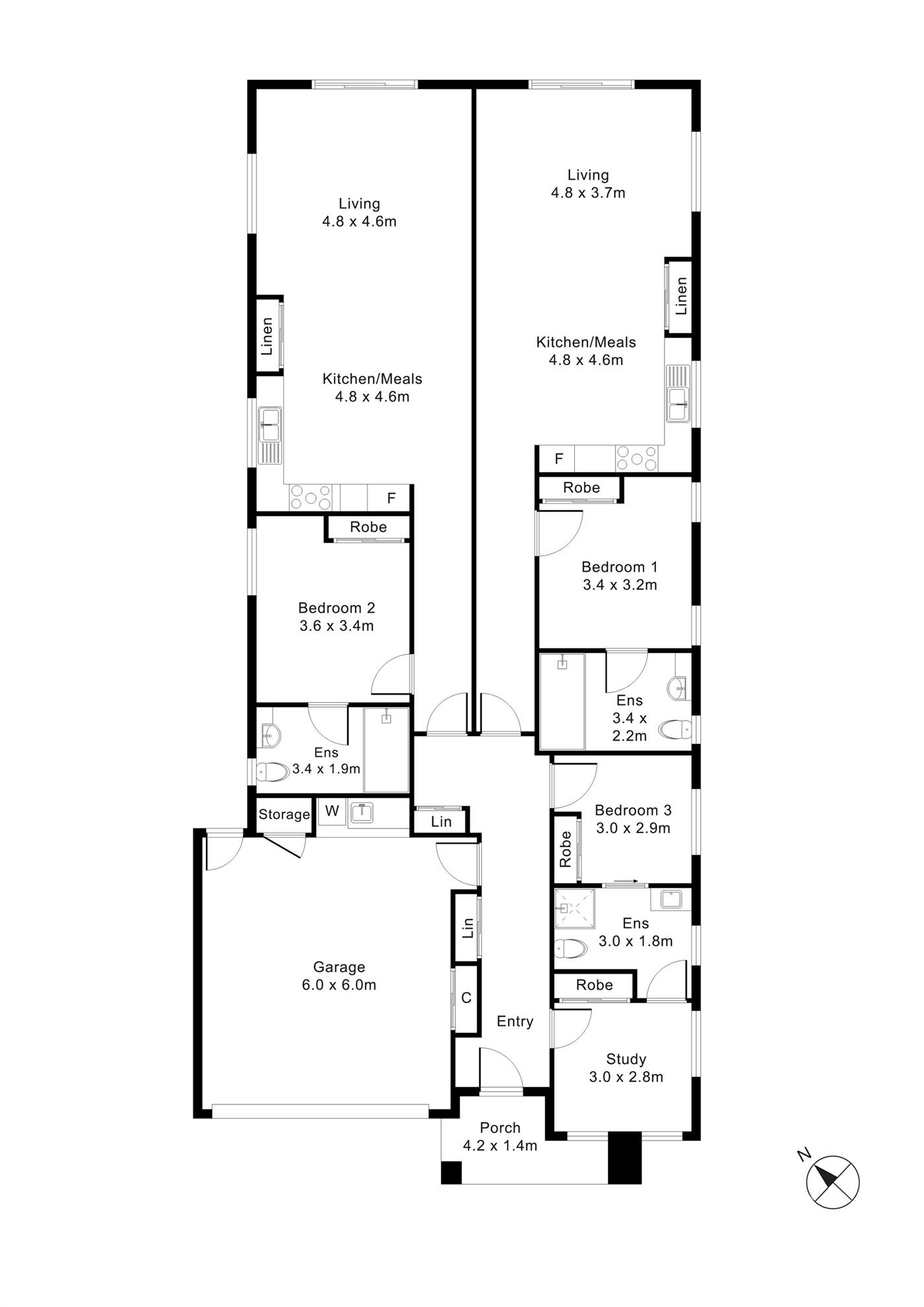 Floorplan of 15 Happiness, showing the room layout.
