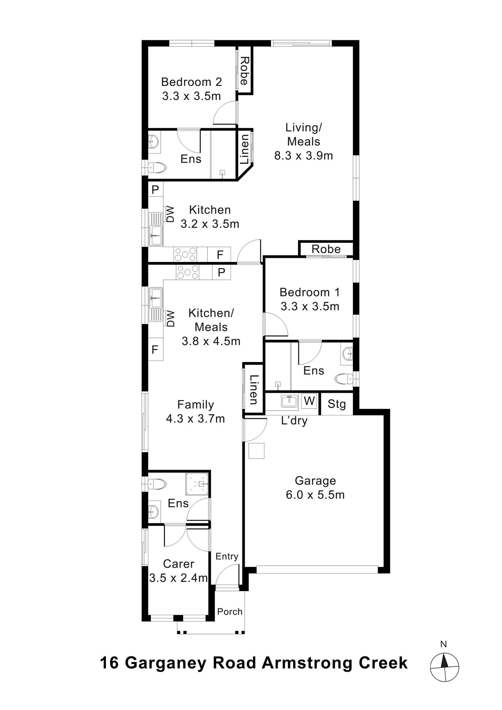 Floorplan of 16 Garganey Road, showing the room layout.