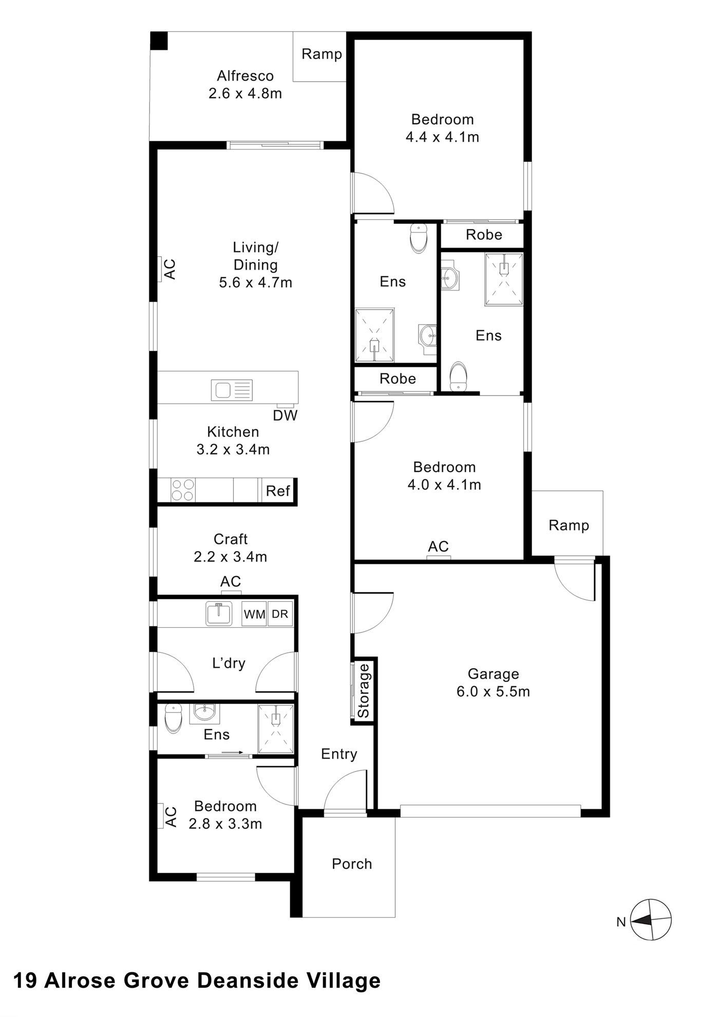 Floorplan of 19 Alrose Grove, showing the room layout.