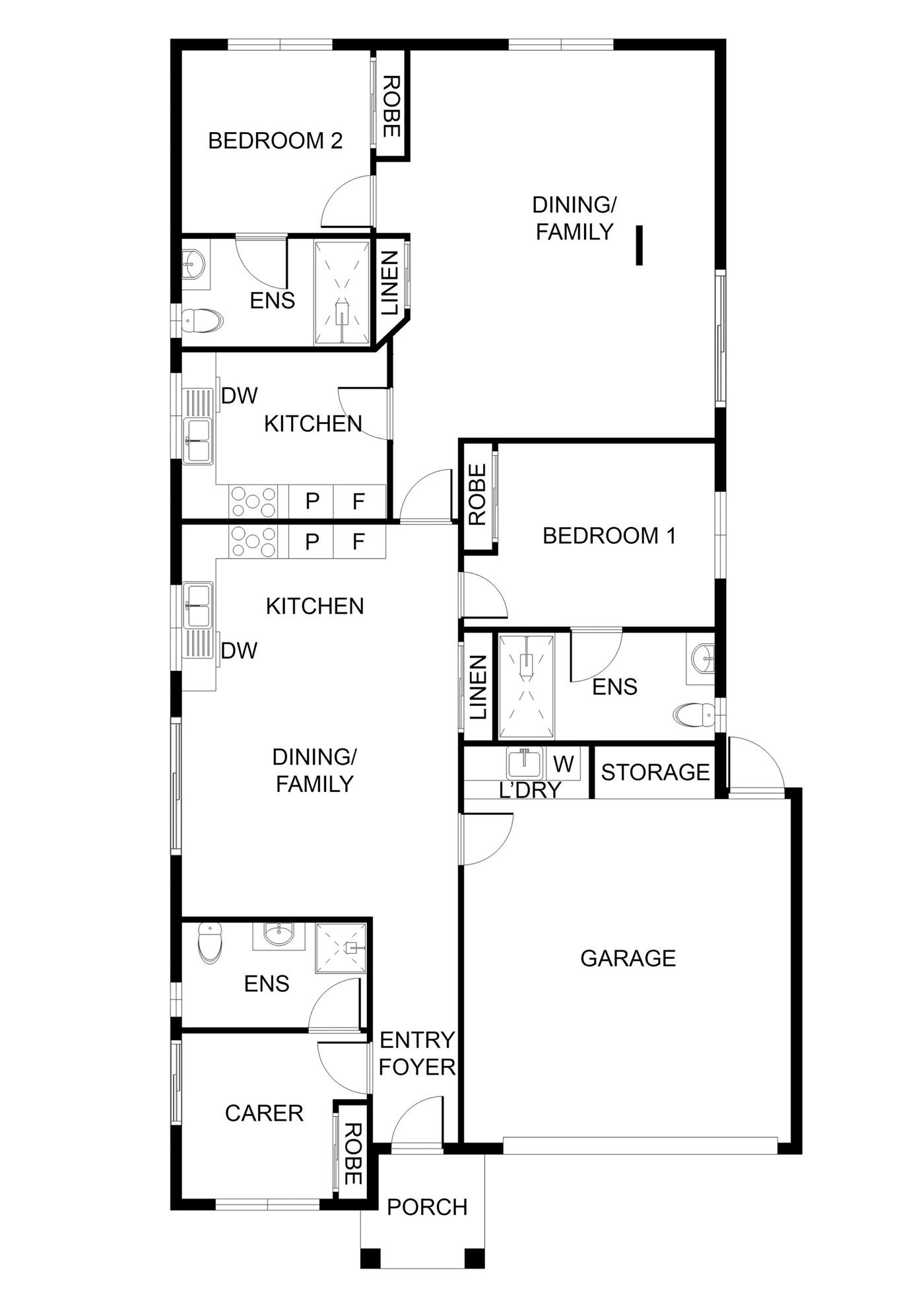 Floorplan of 19 Bonito Street, showing the room layout.
