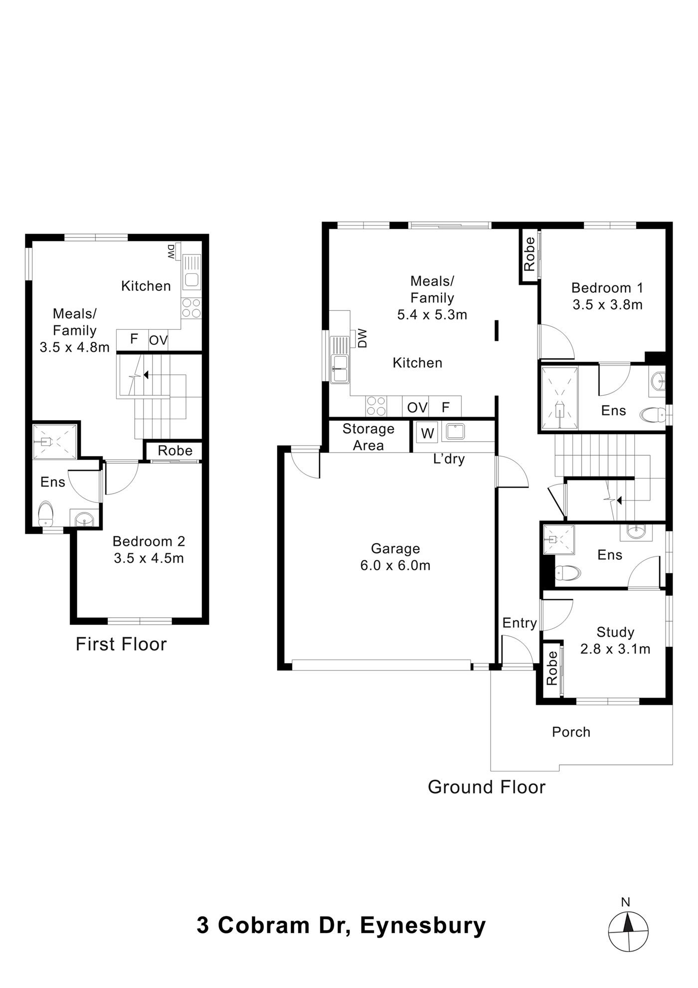 Floorplan of 3 Cobram Drive, showing the room layout.