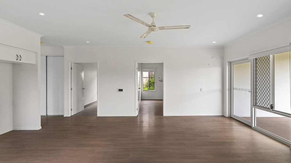 The living area, looking towards the hallway.