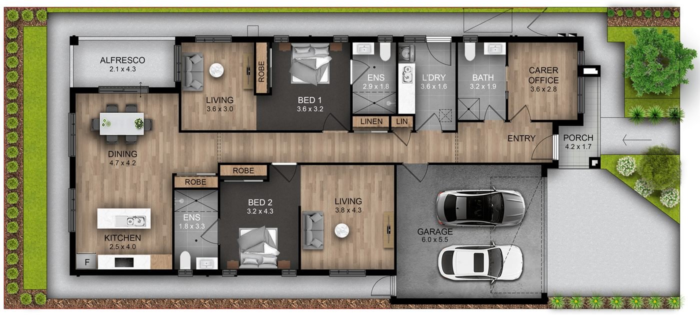 Floorplan of 4 Feathertop Avenue, showing the room layout.
