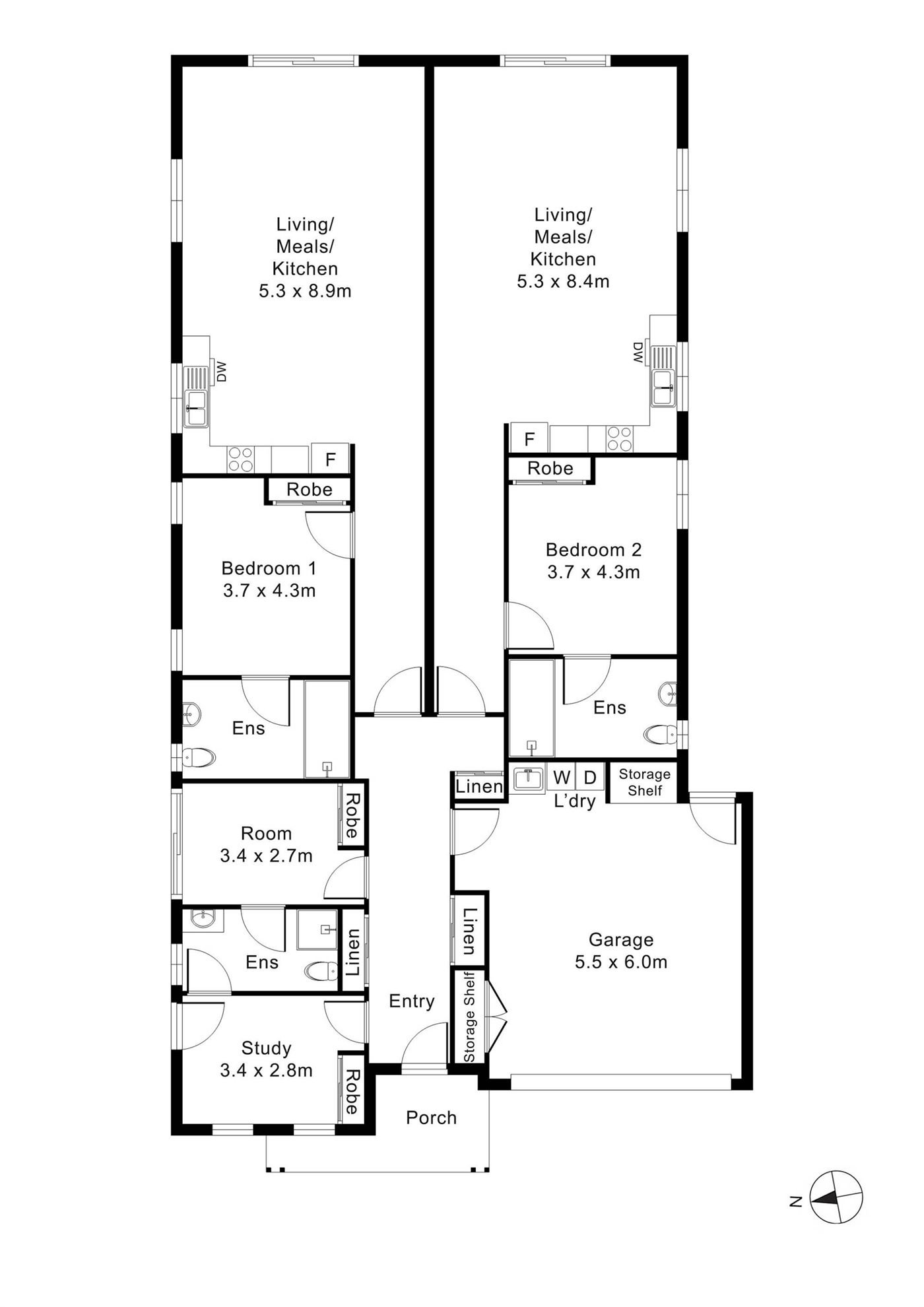 Floorplan of 4 Majorelle Boulevard, showing the room layout.