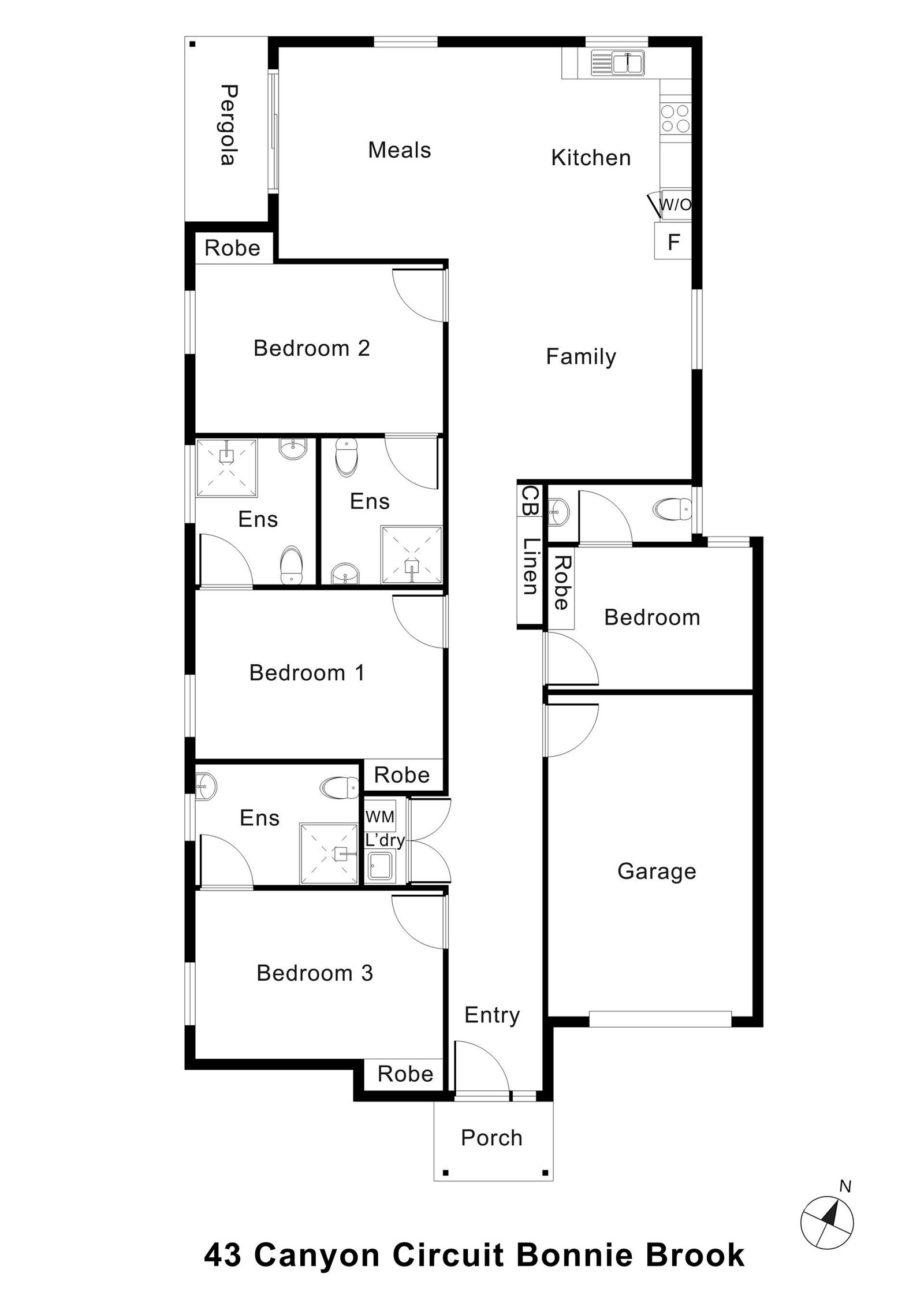 Floorplan of 43 Canyon Circuit, showing the room layout.