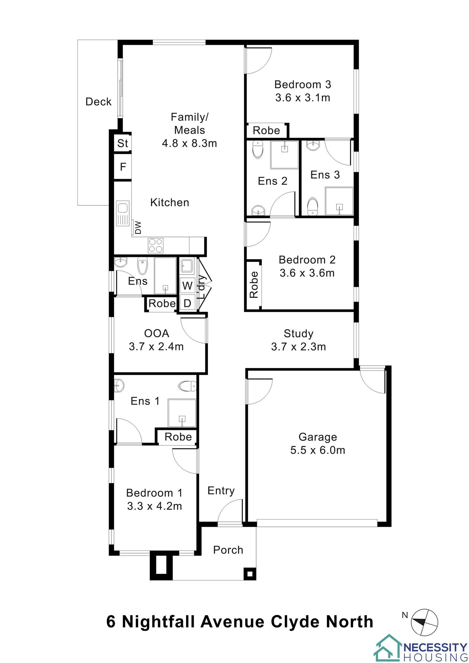 Floorplan of 6 Nightfall Avenue, showing the room layout.