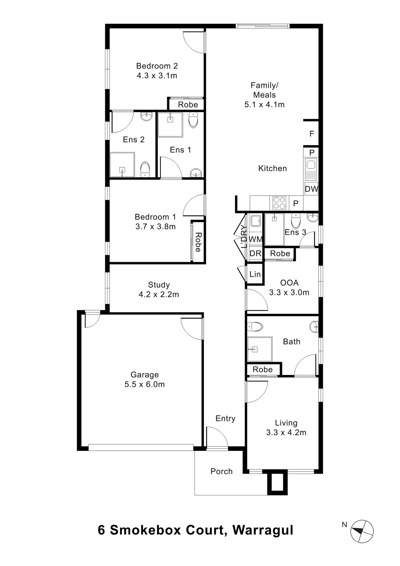 Floorplan of 6 Smokebox Court, showing the room layout.