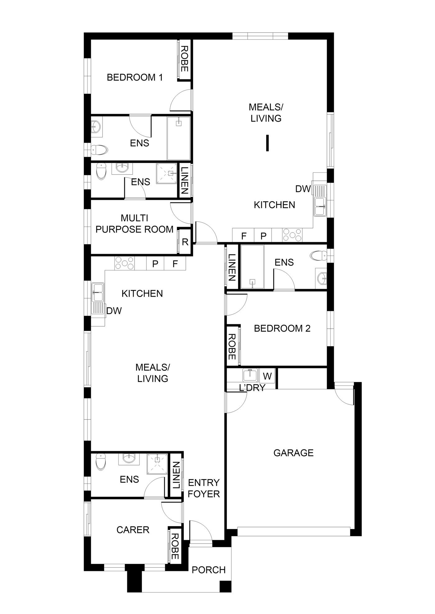 Floorplan of 70 Marriott Boulevard, showing the room layout.